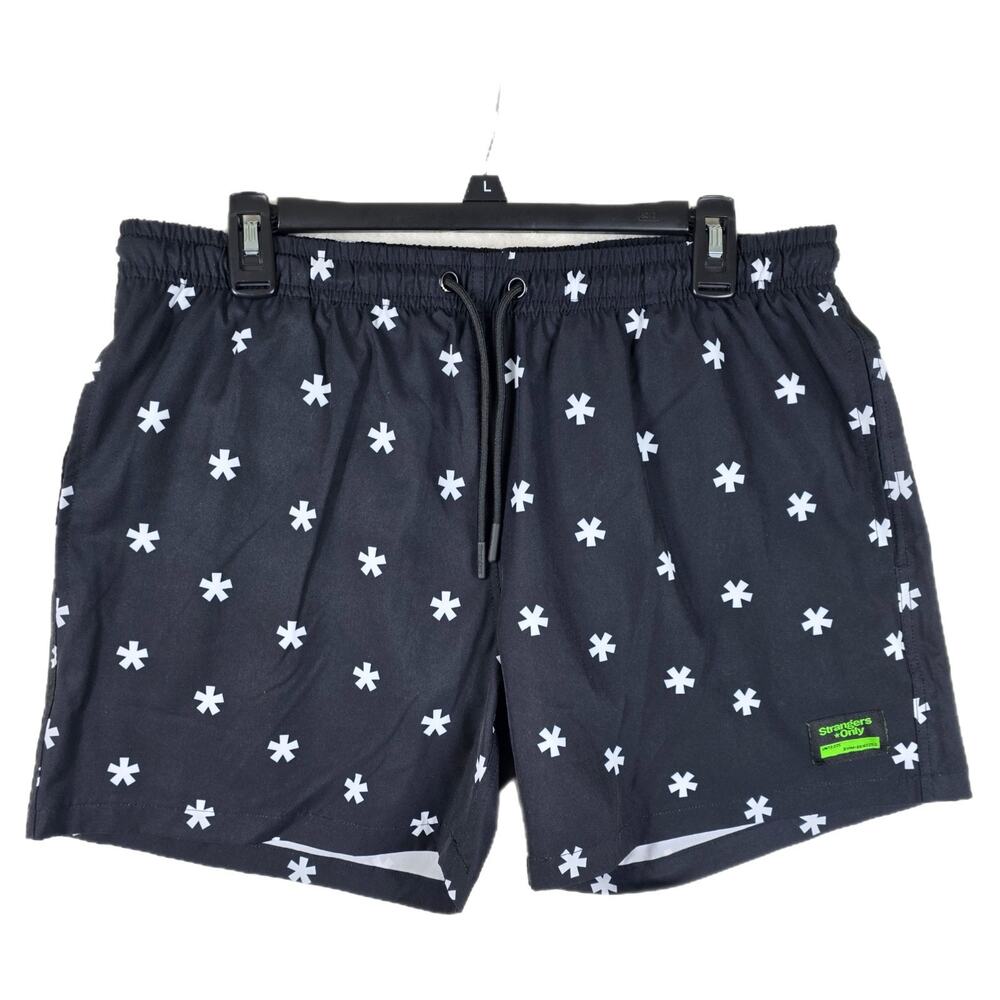 Strangers Only Mens Brief Lined Swim Board Shorts 225 units Sz Medium AOP